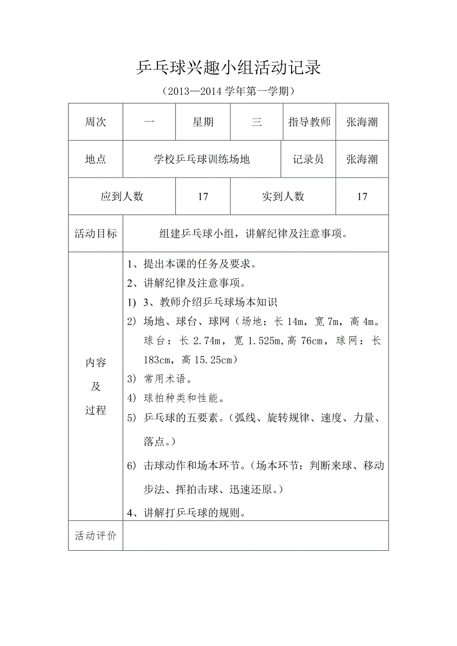 乒乓球兴趣小组活动记录.doc_第1页