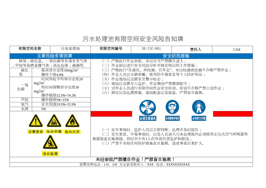 告知牌污水处理池有限空间安全警示标志.doc_第1页