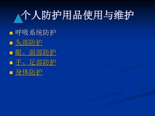 个人防护用品使用与维护.ppt