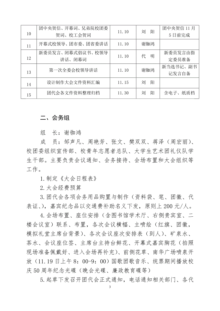 南华大学第四次团代会筹备工作分工共青团南华大学委员会.doc_第3页