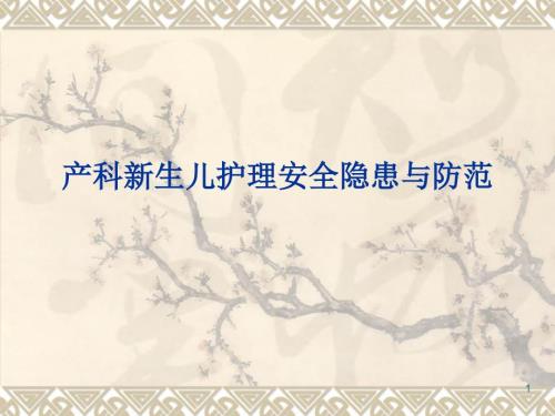 产科新生儿安全隐患与防范ppt课件.ppt