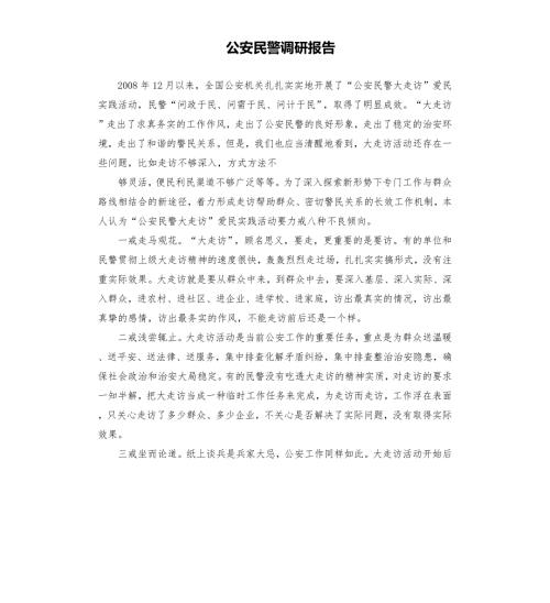 公安民警调研报告.docx