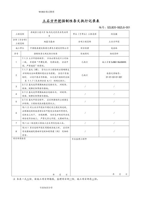 变电站土建强制性条文执行记录文本表DOC111页.doc