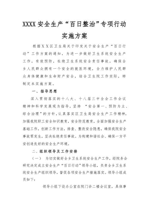 安全生产百日整治专项行动实施方案.doc
