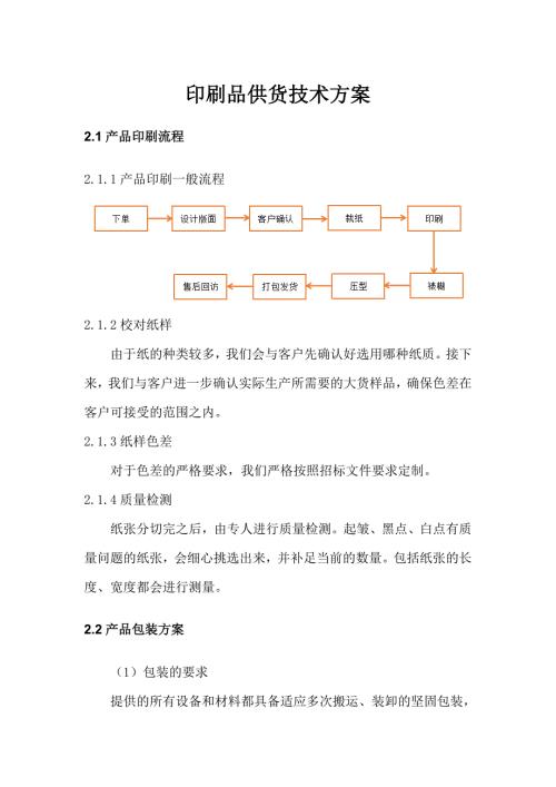 印刷品供货技术方案.doc