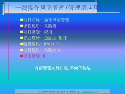 商业银行支行操作风险管理版.ppt