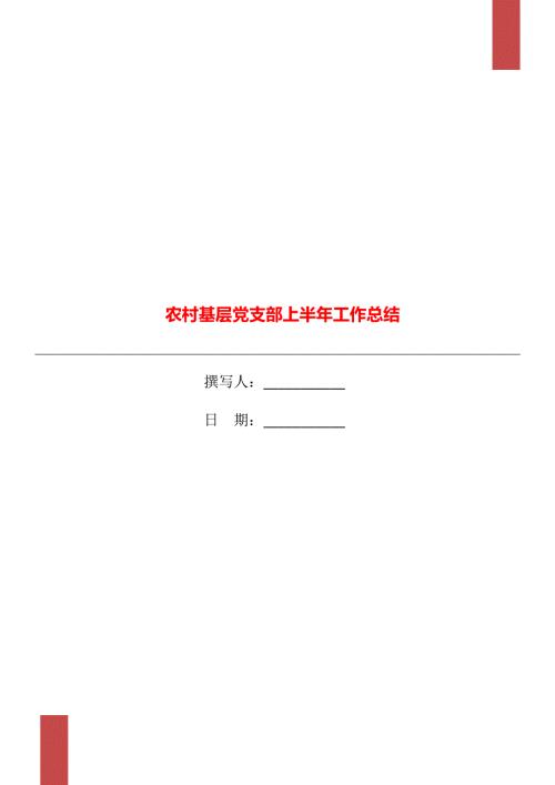 农村基层党支部上半年工作总结.doc