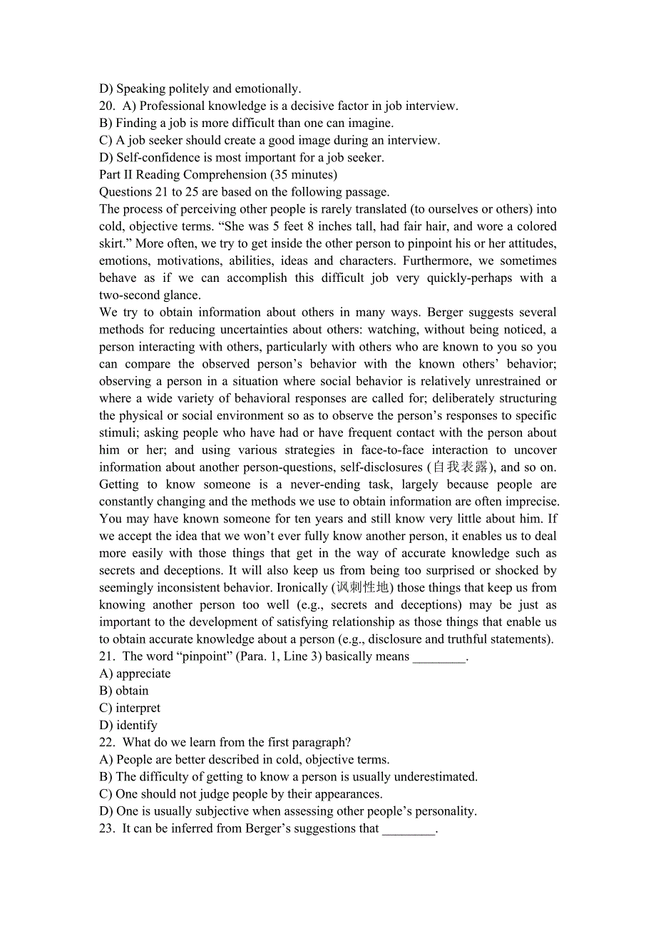 历年大学英语六级真题及答案完整版.doc_第3页