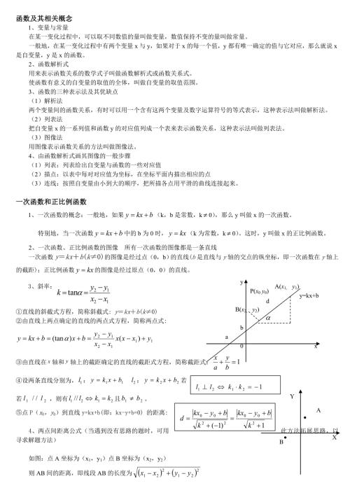 初中函数概念大全.doc