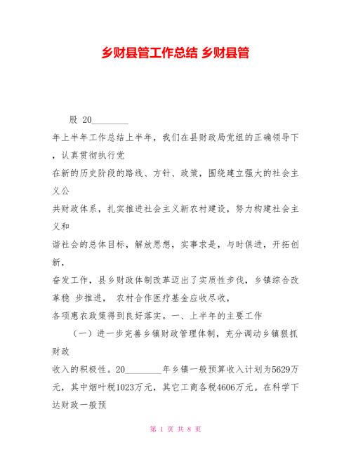乡财县管工作总结乡财县管.doc