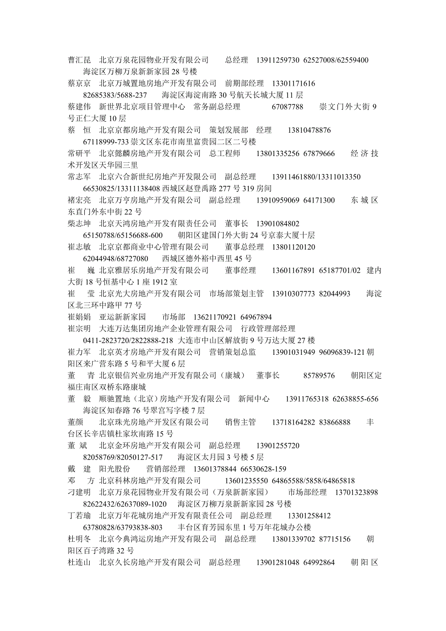 北京房地产企业老总联系目录.doc_第3页