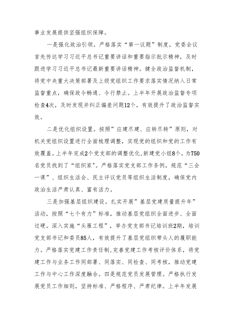 2025年上半年《党建工作总结》及下半年工作计划（汇编3份）.docx_第3页