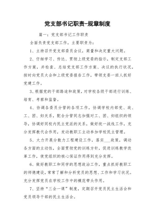 党支部书记职责规章制度.docx