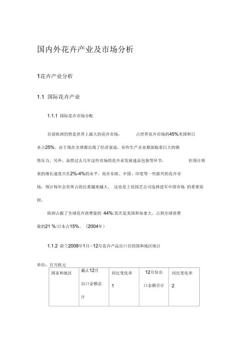 国内外花卉产业及市场分析.docx