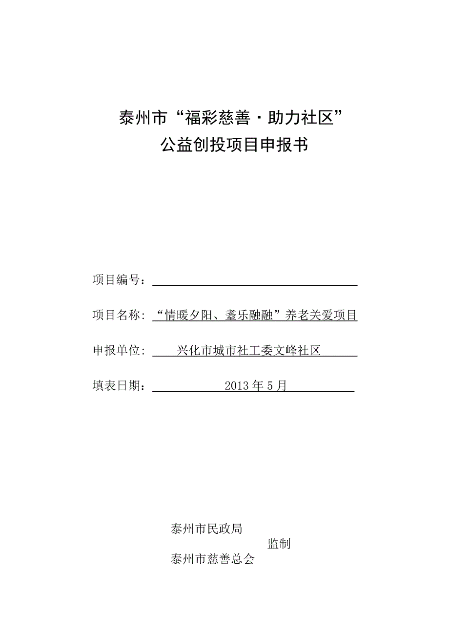 公益创投项目申报书.doc_第1页