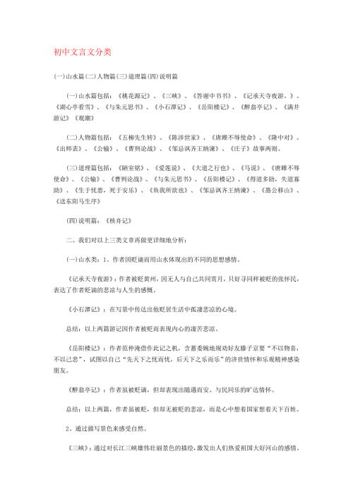 初中文言文及分类.doc