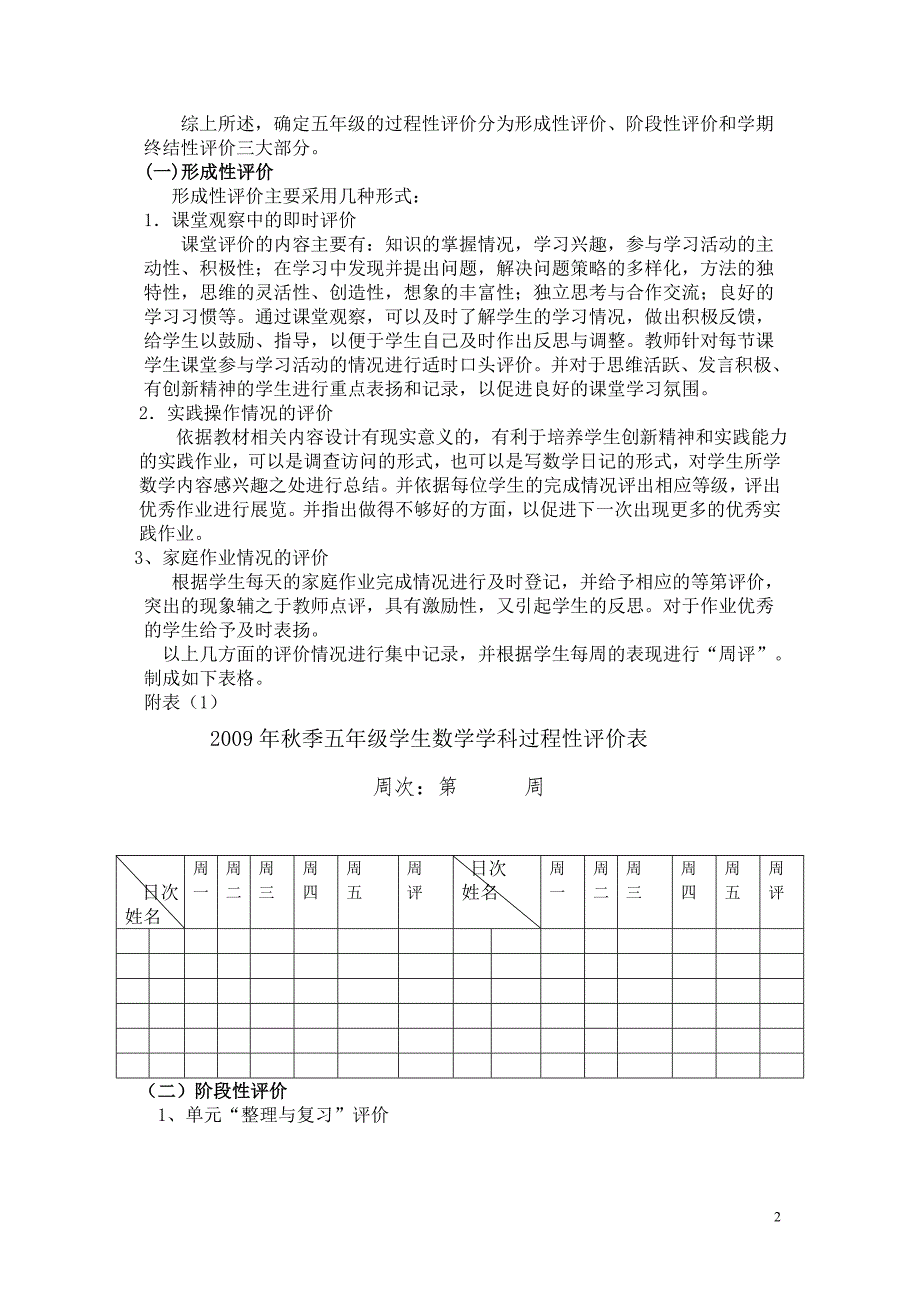 五年级数学过程性评价方案.doc_第2页