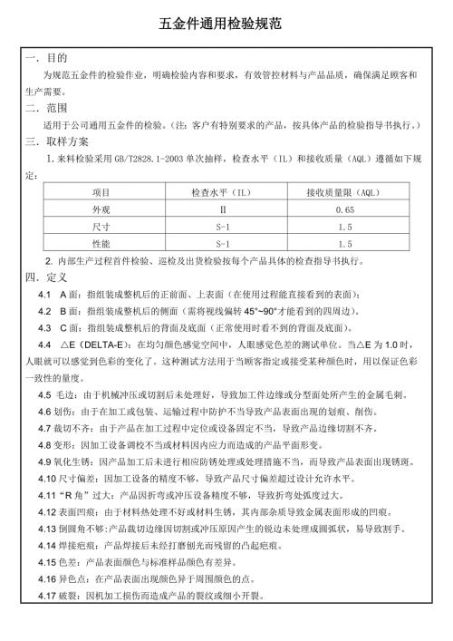 五金件通用检验规范.doc