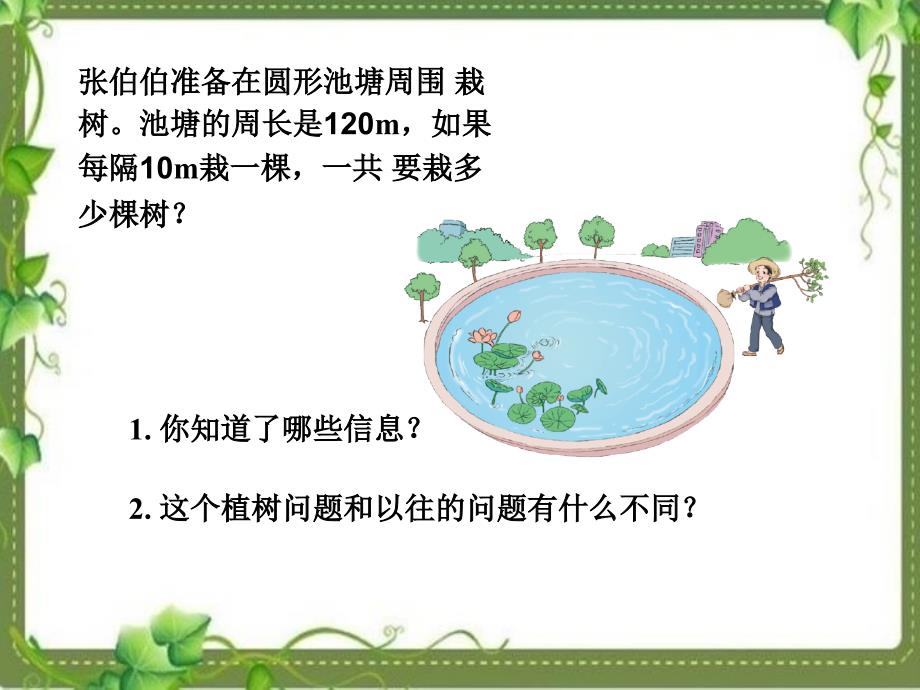 人教版五年级上册第七单元植树问题只栽一端.ppt_第2页