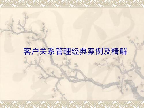 客户关系管理经典案例及精解.ppt