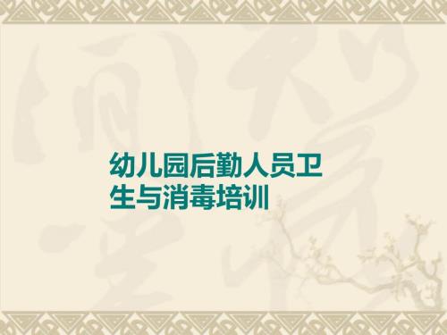 后勤人员卫生与消毒培训.ppt