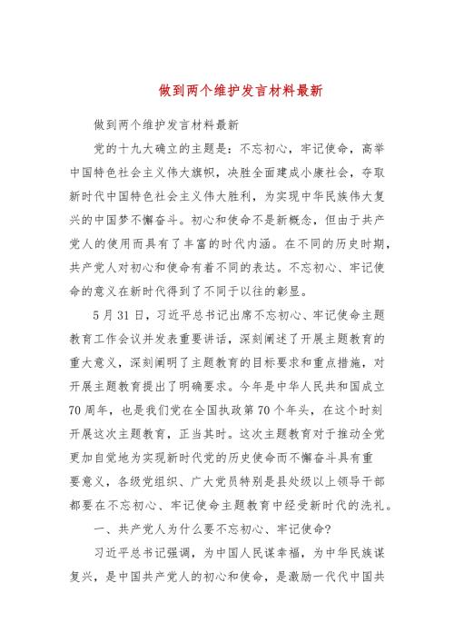 做到两个维护发言材料最新二.docx