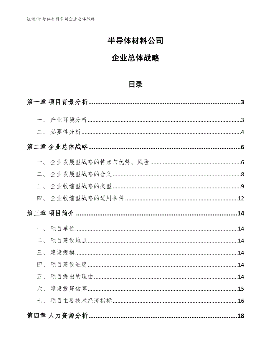 半导体材料公司企业总体战略范文.docx_第1页