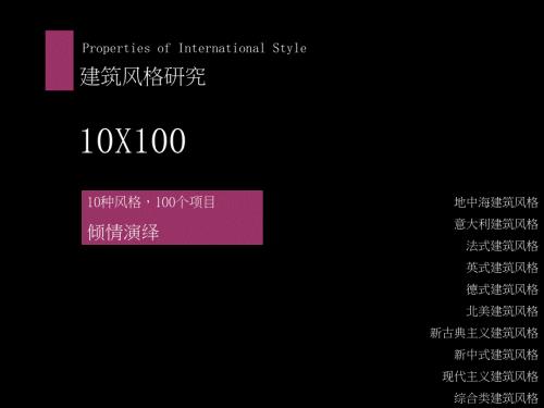 十大楼盘经典建筑风格.ppt