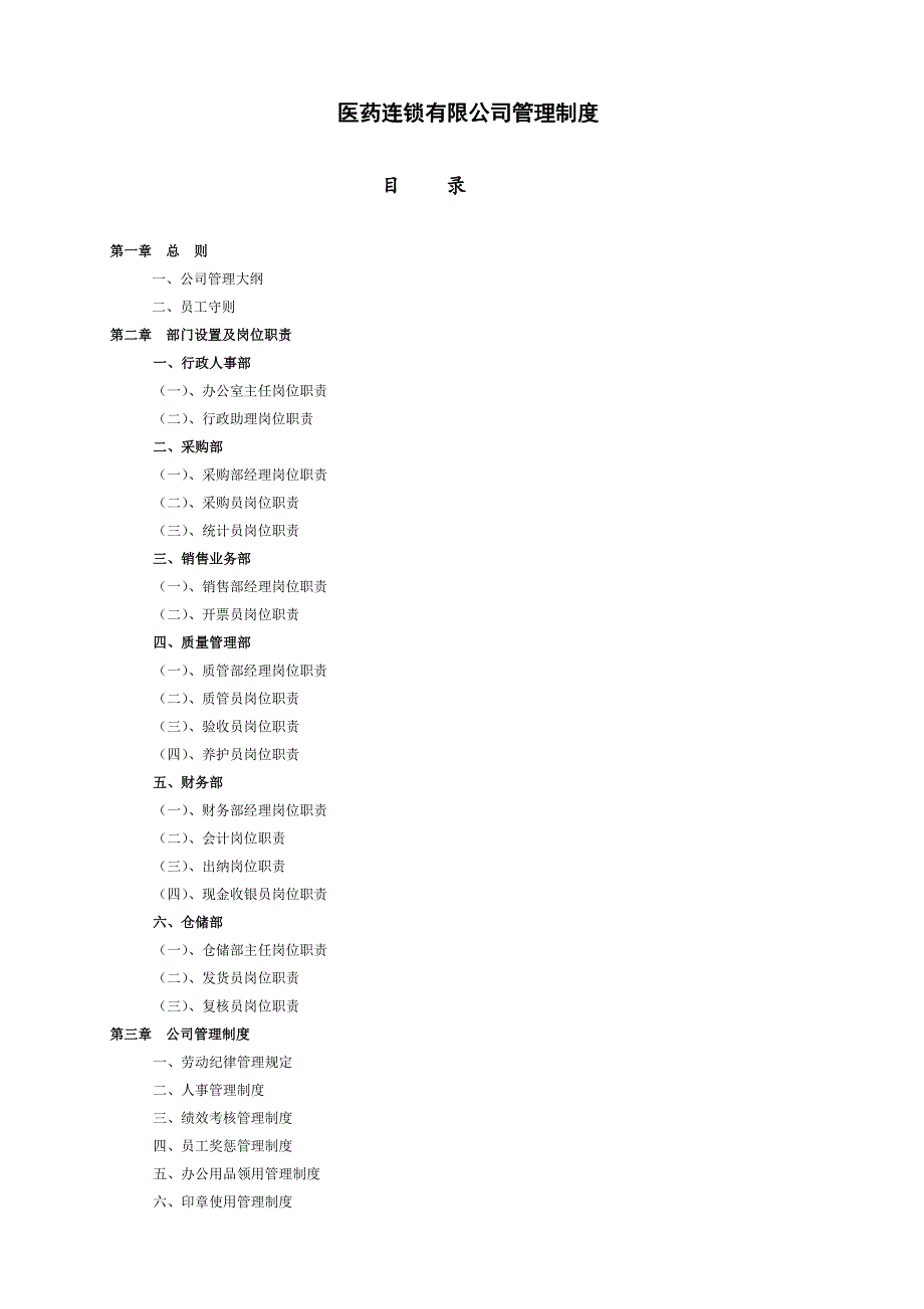 医药连锁有限公司管理制度.doc_第1页