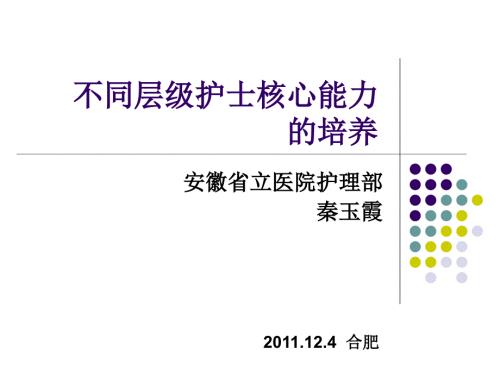 不同层级护士核心能力的培养课件.ppt