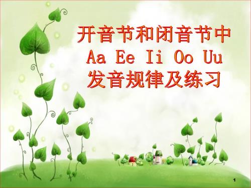 元音字母在开闭音节中的发音规律PPT教学课件.ppt
