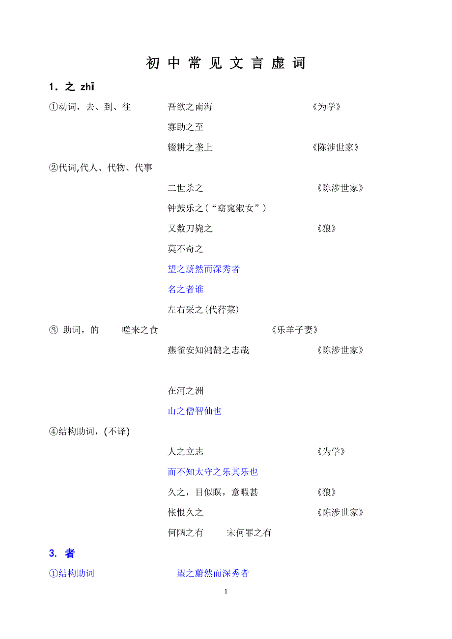 人教版初中常见文言虚词的用法归纳.doc_第1页