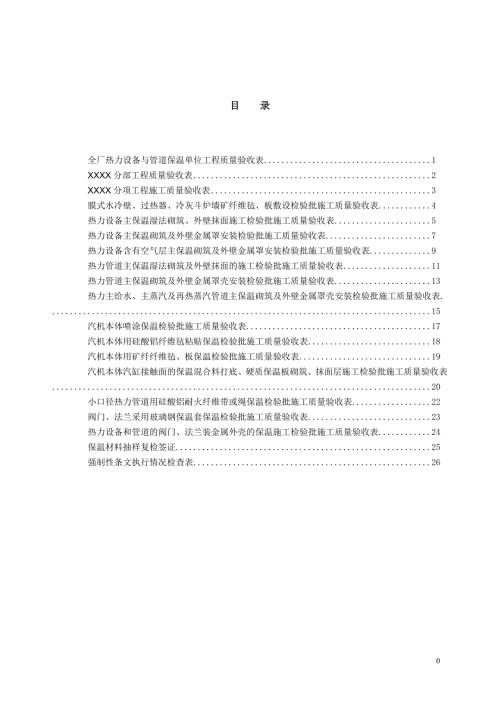 全厂热力设备与管道保温单位工程验收表格.doc