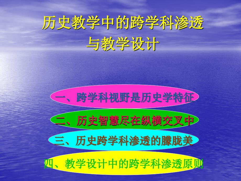 历史教学中的跨学科渗透与教学设计.ppt_第1页