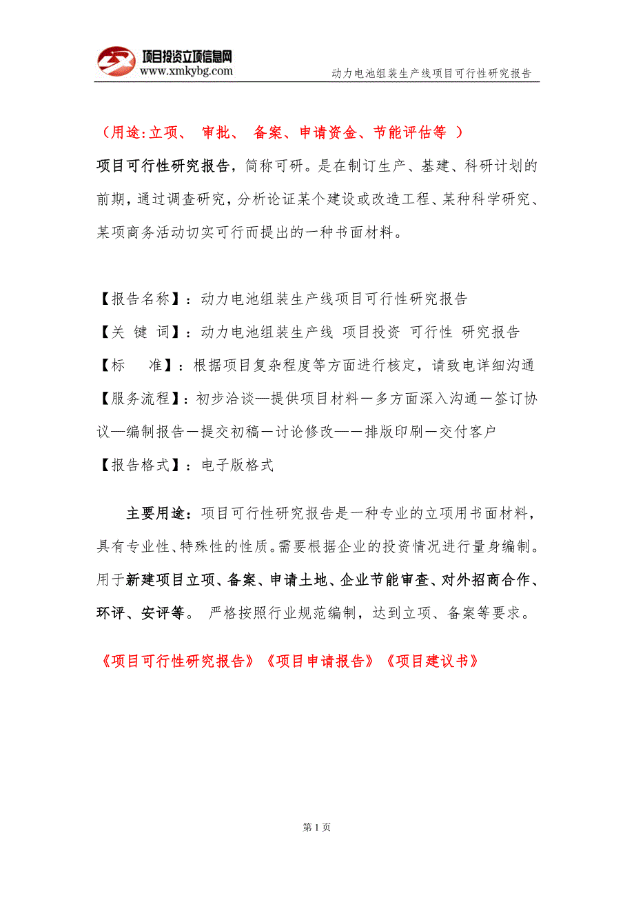 动力电池组装生产线项目可行性研究报告备案实用案例1.doc_第2页