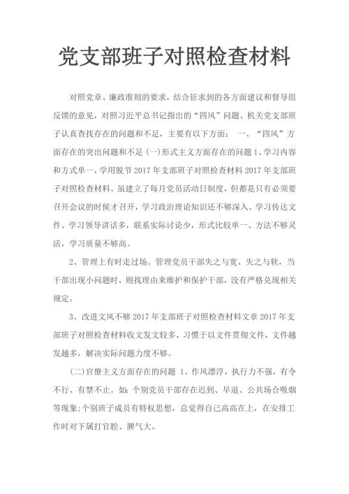 党支部班子对照检查材料.docx