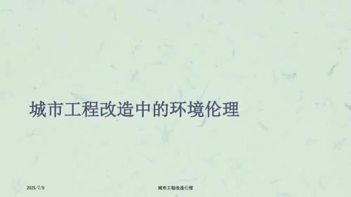 城市工程改造伦理课件.ppt