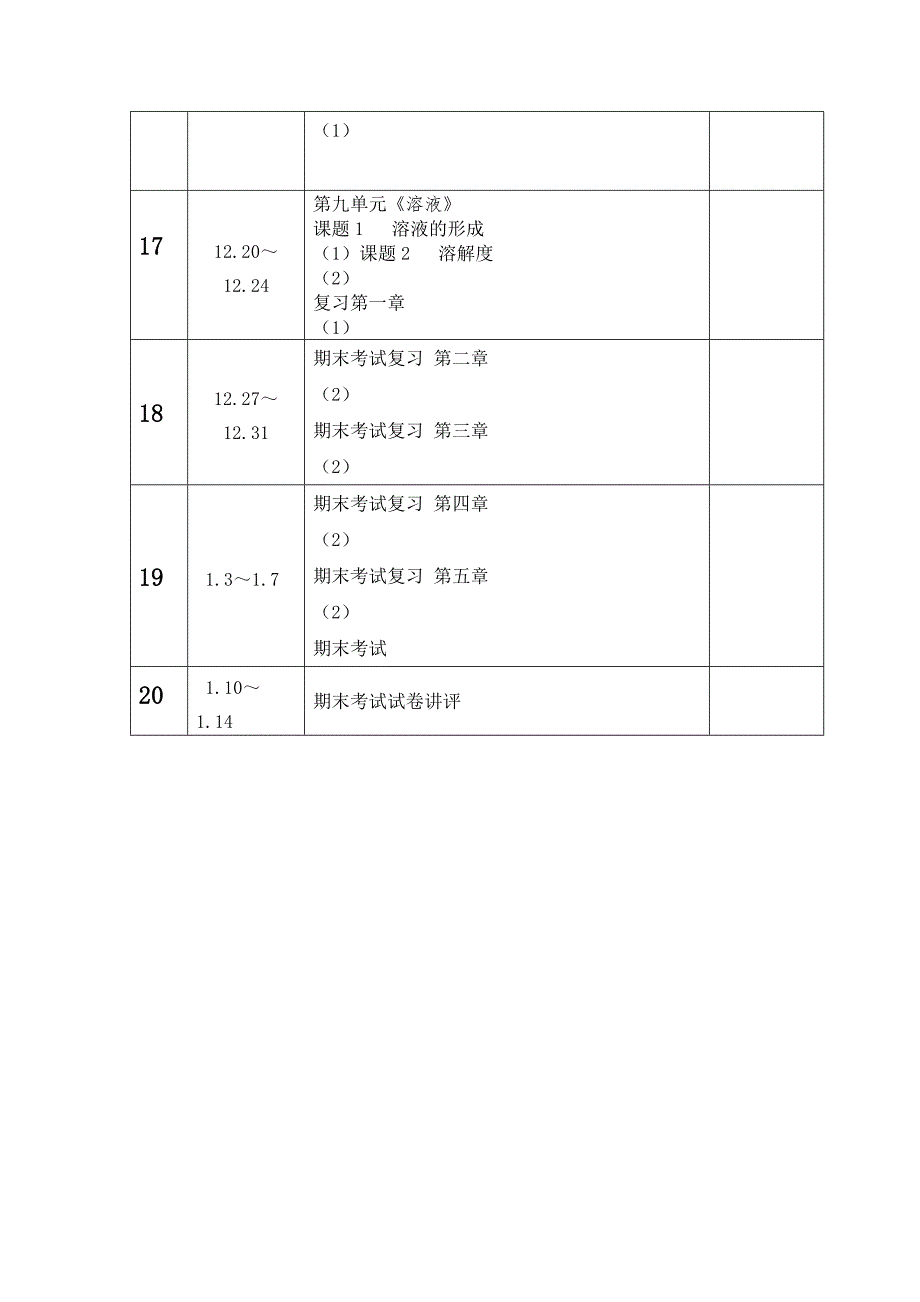初三化学第一学期教学进度表.doc_第3页