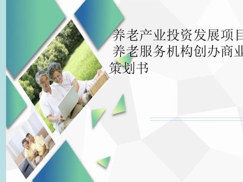 养老产业投资发展项目养老服务机构创办商业计划书页PPT页PPT.ppt