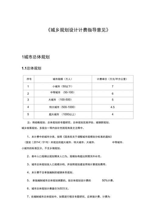 城乡规划设计计费指导意见DOCX56页.doc