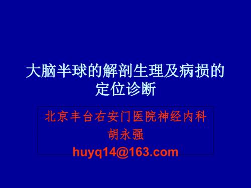 大脑半球的解剖生理及病损的定位诊断.ppt