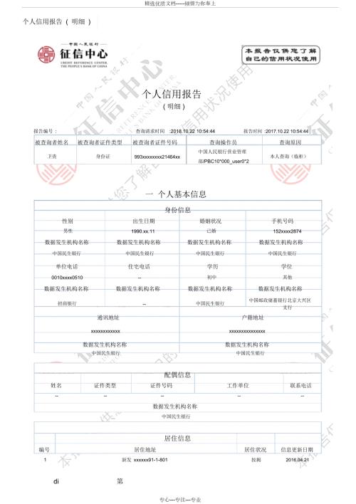 完整版个人征信报告共19页.doc