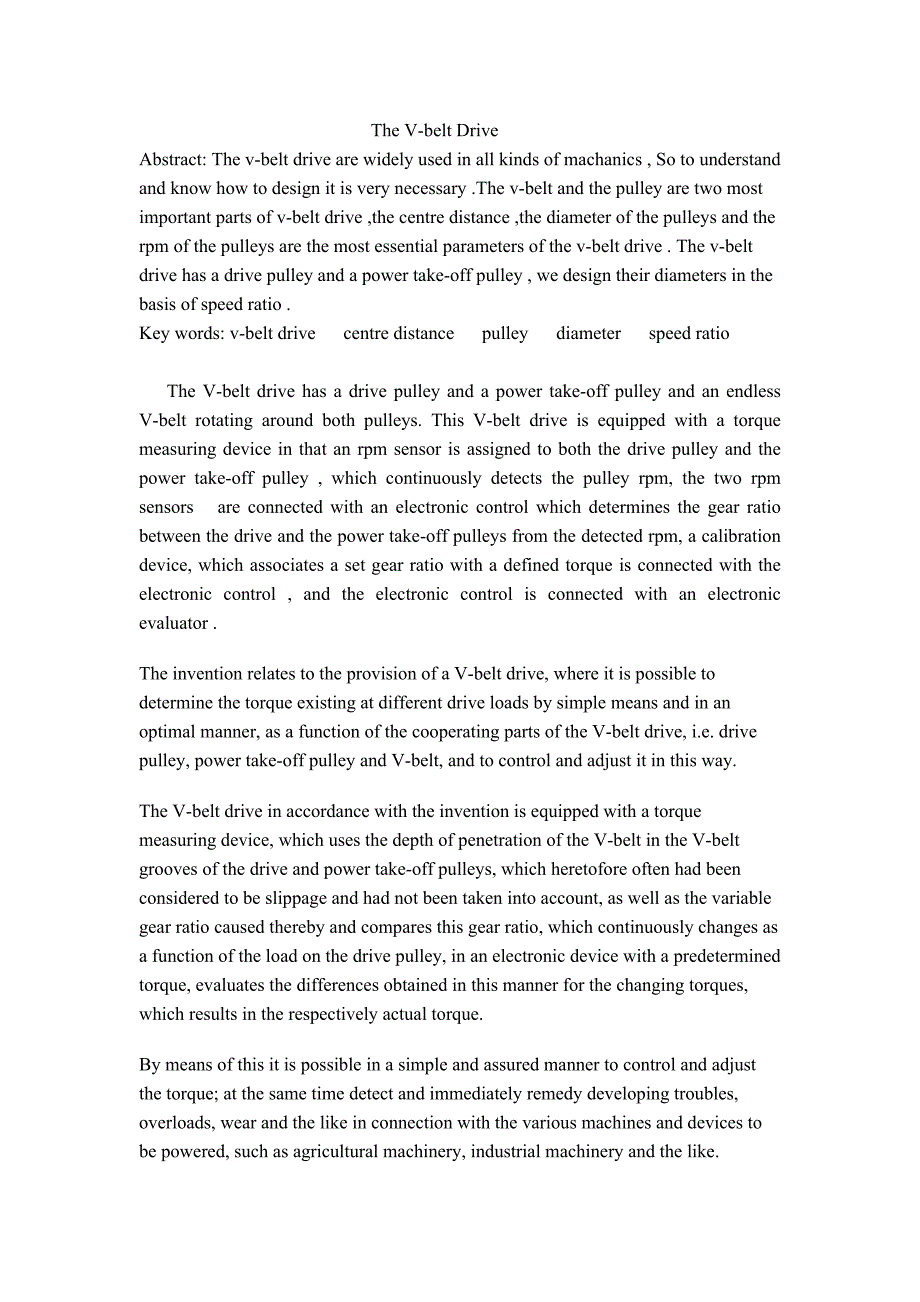 中英文翻译V带传动.doc_第1页