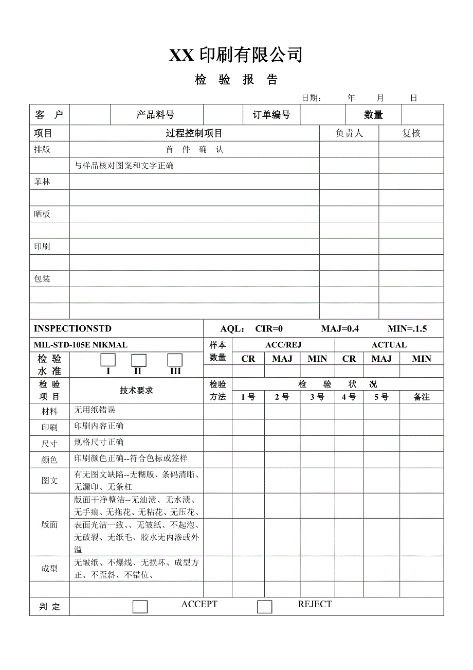 印刷产品检验报告.doc_第1页
