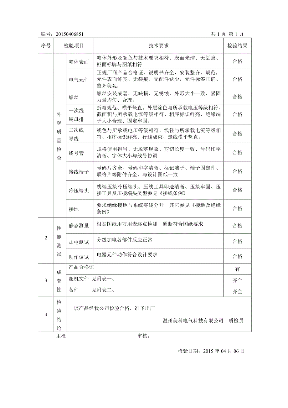 低压开关柜检验报告.doc_第2页
