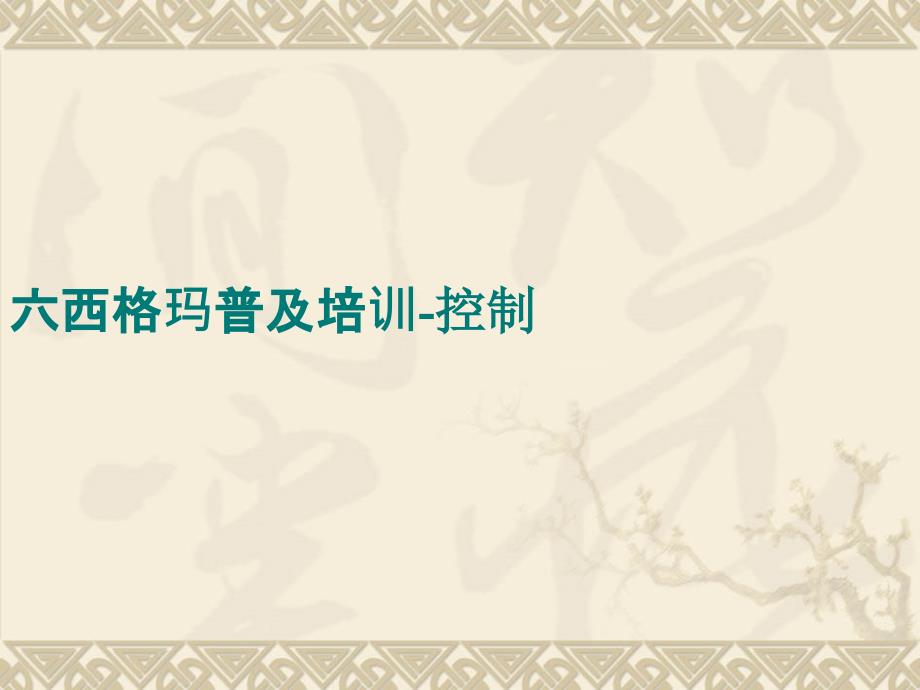 六西格玛控制阶段.ppt_第1页