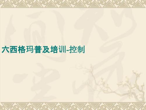 六西格玛控制阶段.ppt
