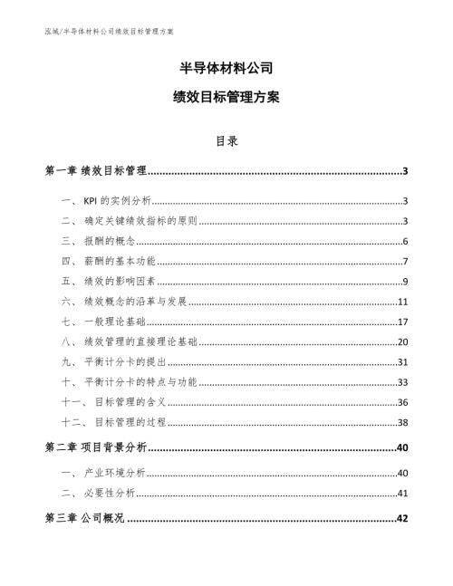 半导体材料公司绩效目标管理方案参考.docx