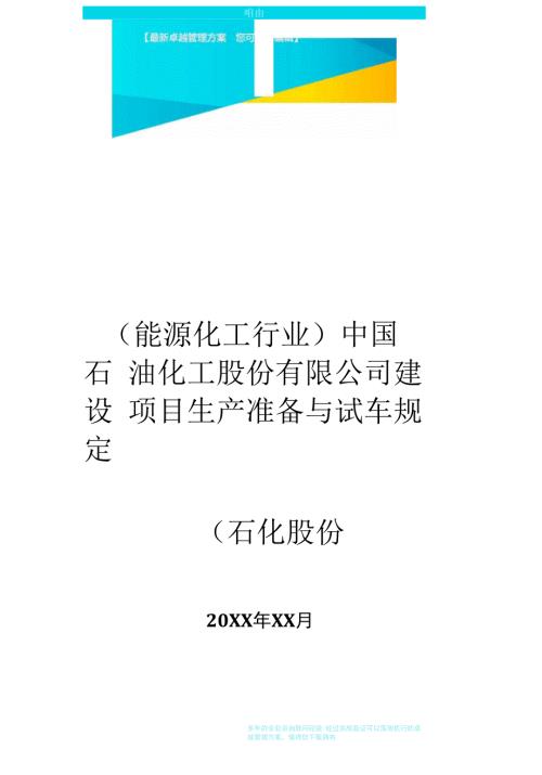 中国石油化工股份有限公司建设项目生产准备与试车规定石化股份.docx