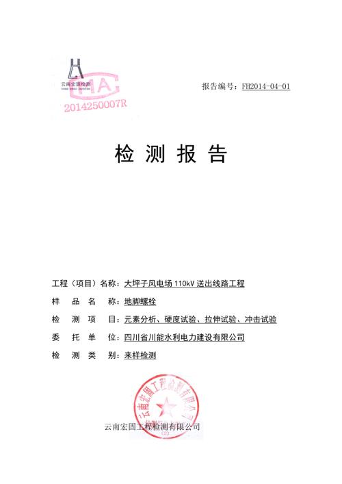 地脚螺栓检测报告.doc